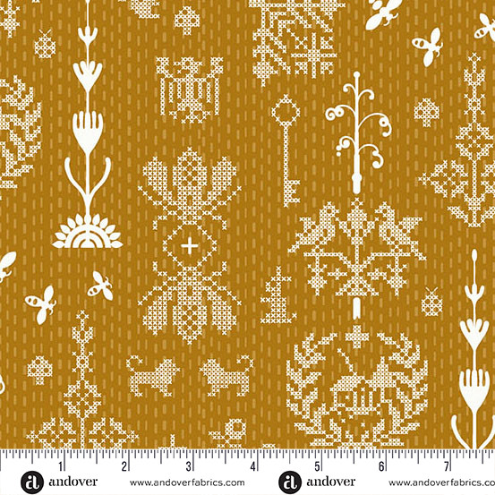 Jinny by Alison Glass - Redwork in Amber