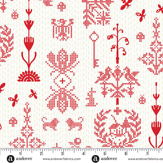 Jinny by Alison Glass - Redwork in Cherry