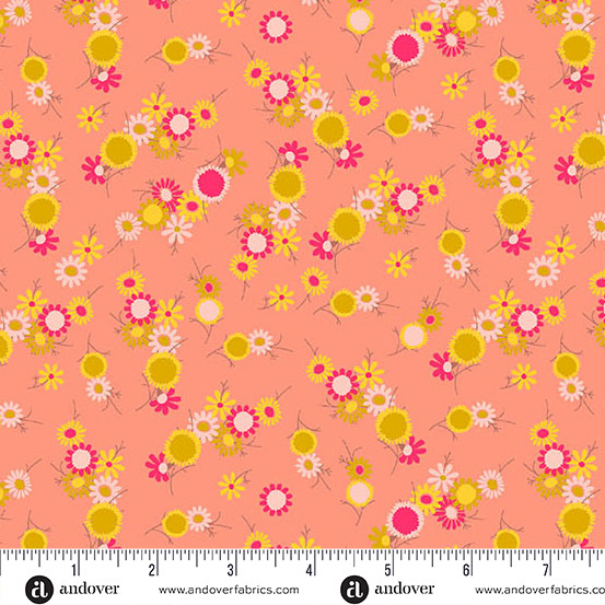 Jinny by Alison Glass - Daisy Chain in Flamingo