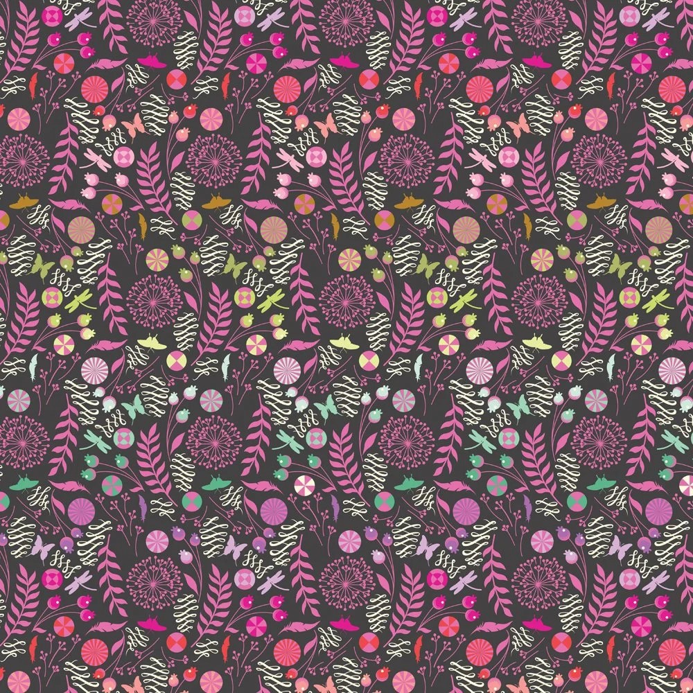 Prince Charming Deja Vu by Tula Pink - Dandelion in Licorice