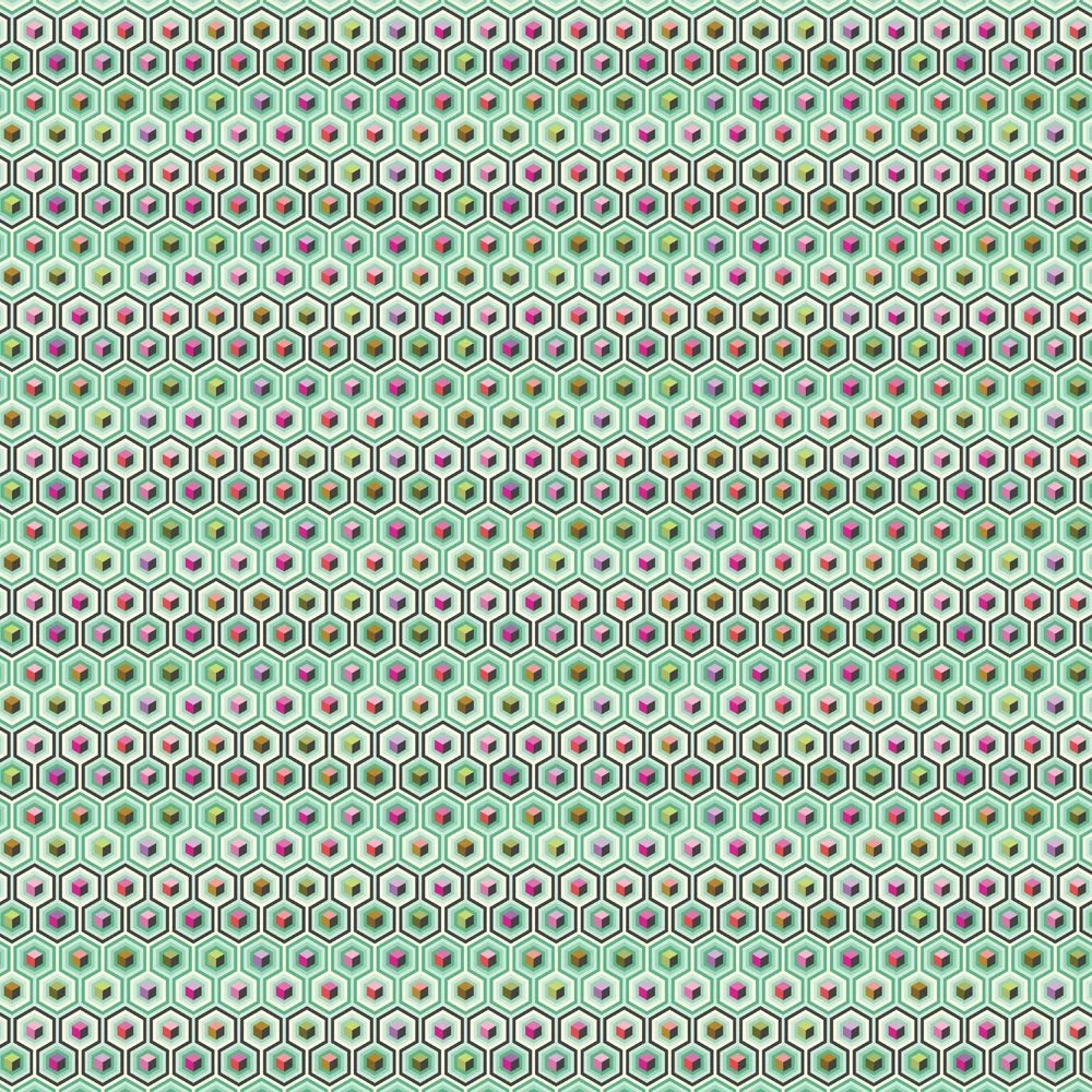 Prince Charming Deja Vu by Tula Pink - Hex Box in Sweet Mint