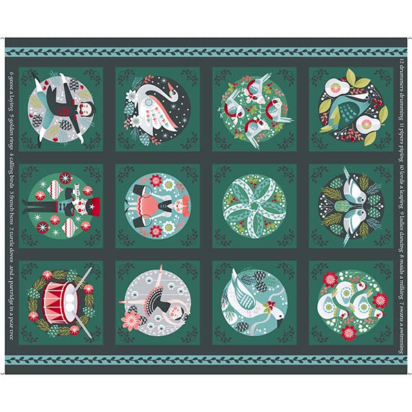 12 Days of Christmas by Ink & Arrow - 12 Days of Christmas 36" Panel
