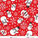 The Cool Club Flannel by Art By Bella - Snowman Toss in Red