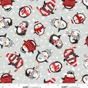 The Cool Club Flannel by Art By Bella - Penguin Toss in Cloud