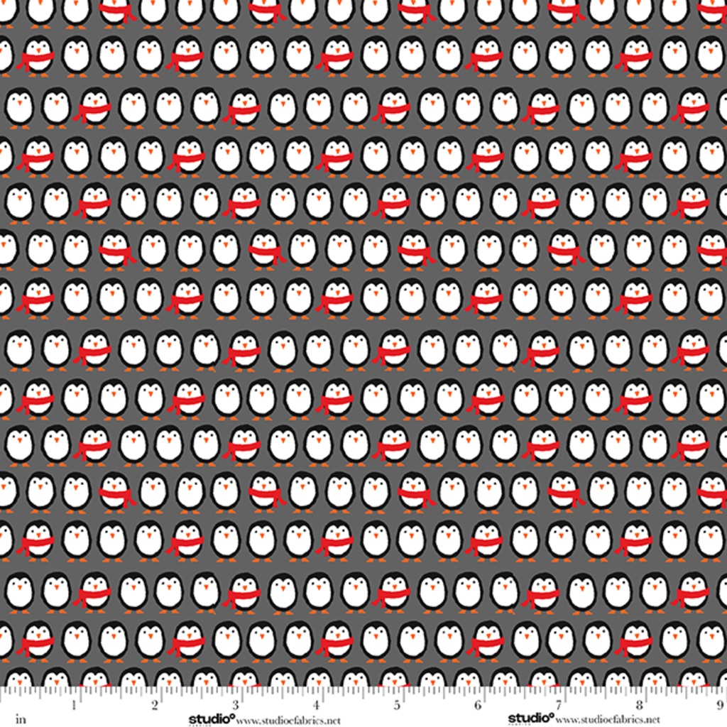 The Cool Club Flannel by Art By Bella - Mini Penguins in Storm