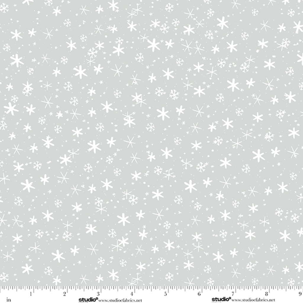 The Cool Club Flannel by Art By Bella - Small Snowflake Toss in Cloud