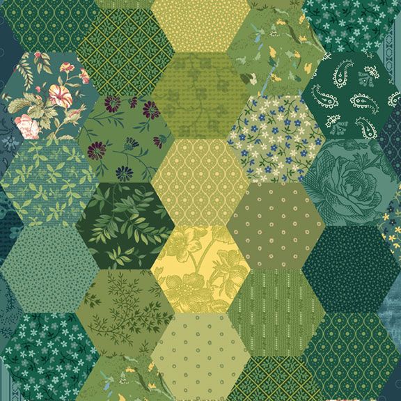 Patrick's Promise by Christine Schulte - Hexagons in Multi Wideback 108"