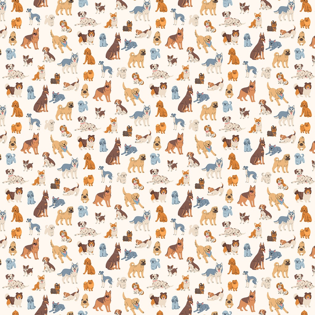 Always By My Side by Figo Studio -Dogs in Cream