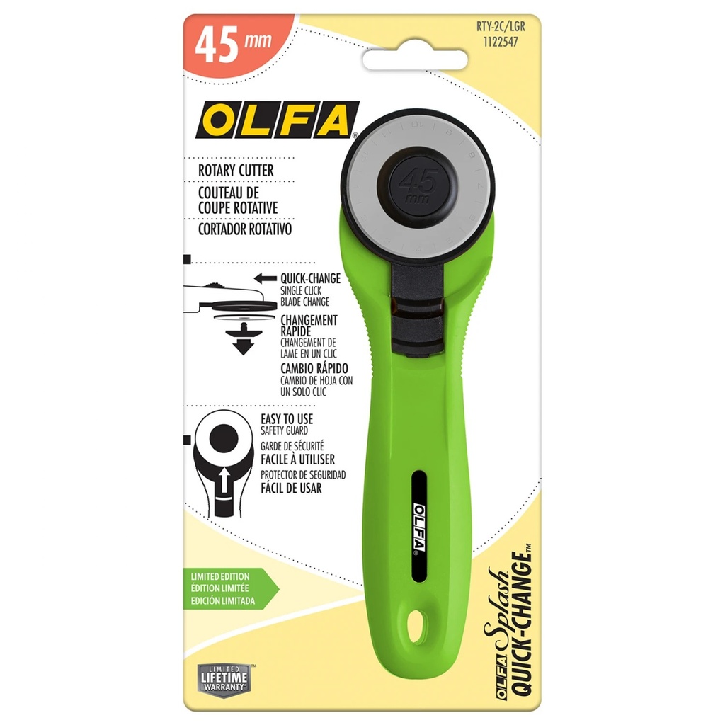 Olfa 45mm Quick-Change Rotary Cutter in Lime