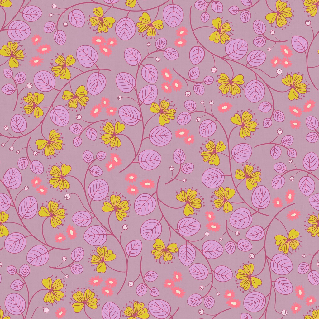 Lofi Linens by Rashida Coleman Hale - Caper Floral in Lilac