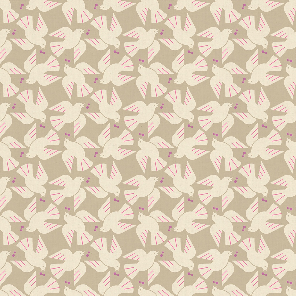 Lofi Linens by Rashida Coleman Hale - Flock Yeah in Khaki