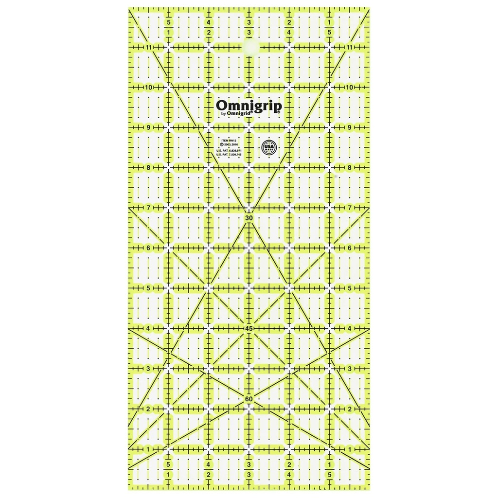 Omnigrid Omnigrip Neon Ruler - 6" x 12"