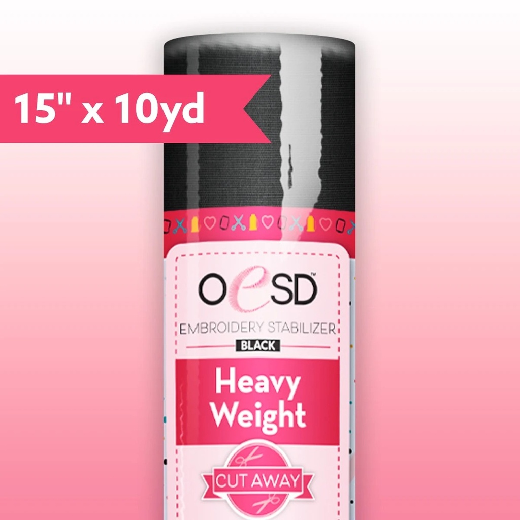 OESD - Heavy Weight CutAway Black 15" x 10yd