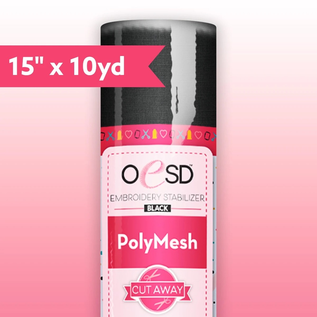 OESD - PolyMesh CutAway Black 15in x 10yd
