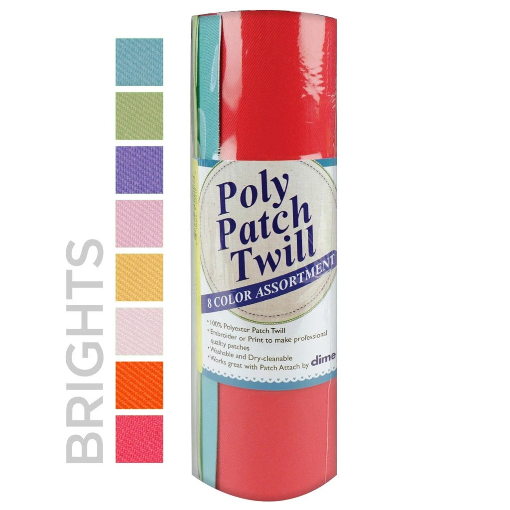 Poly Patch Twill by Dime - Brights 8ct 9" x 24"