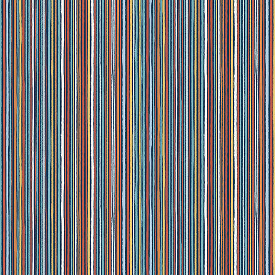 Orbit by Makower UK - Fine Stripe in Blue