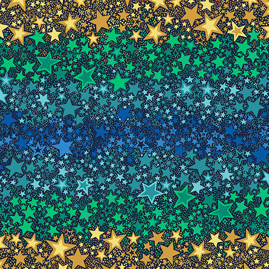 Orbit by Makower UK - Ombre Star in Blue
