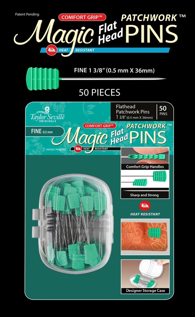 Magic Pins - Flathead Patchwork Fine 50pc