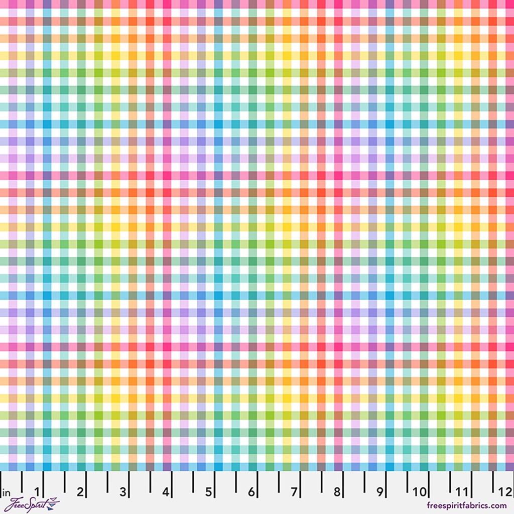 Love Under the Stars by Katy Tanis - Rainbow Gingham in White