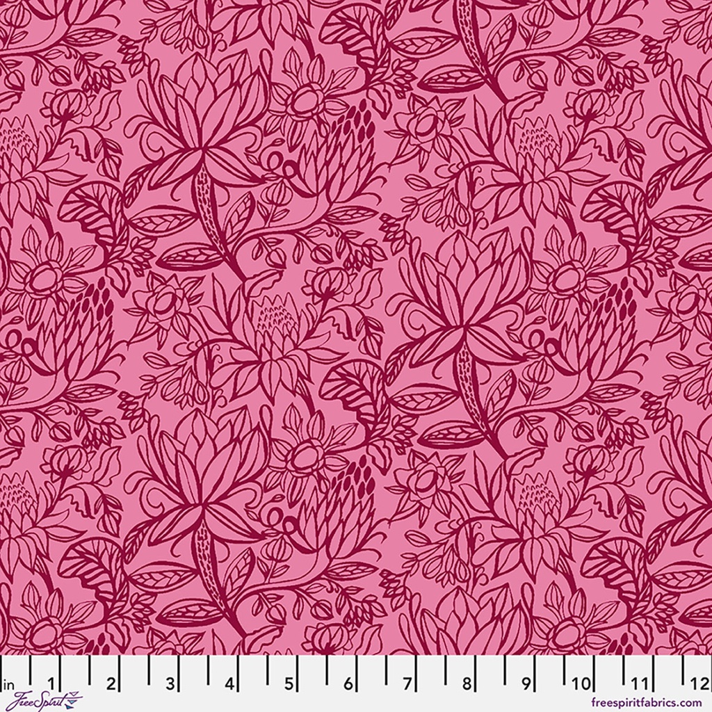 Springtime Splendour by Kirsten Katz - Garden Etchings in Raspberry