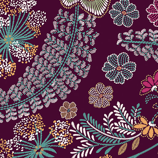 Majestic Garden by Benartex - Majestic Floral Garden in Wine