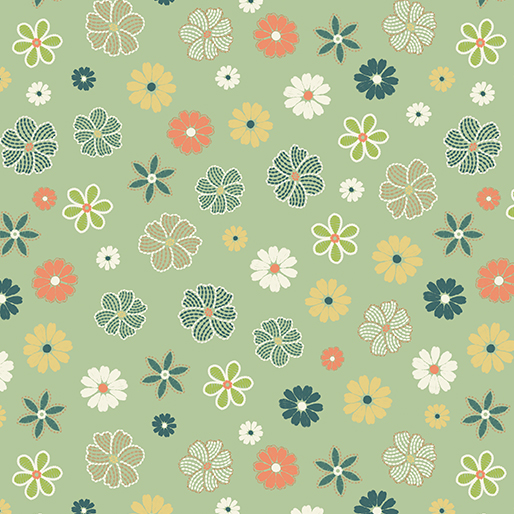 Majestic Garden by Benartex - Flower Field in Sage Green
