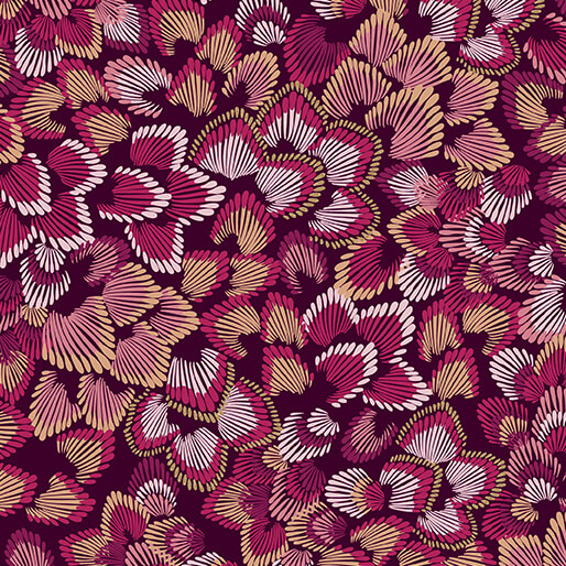 Majestic Garden by Benartex - Feathery Leaves in Wine