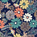 Majestic Garden by Benartex - Fanciful Floral in Navy