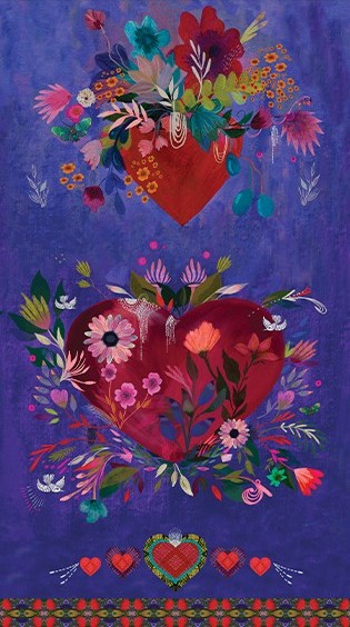 Rise Up by Danielle Duer - Panel in Plum 24" x 44"