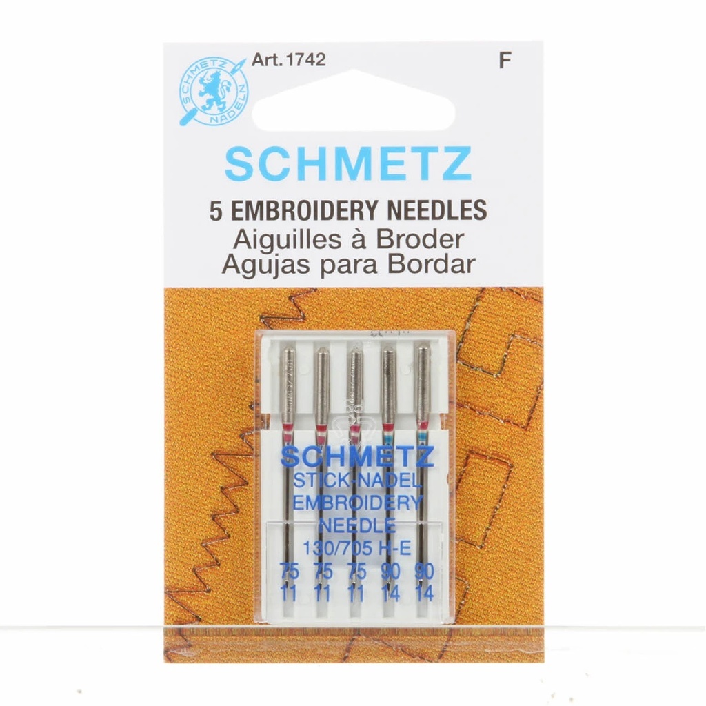 SCHMETZ Needles - Embroidery Size 75/11 and 90/14