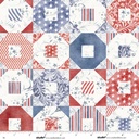Stars & Stripes by Funny Girl - Octagon Patchwork in Patriotic