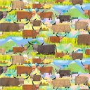 Animal Kingdom by Gareth Lucas - Highland Cows in Grasslands