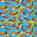 Animal Kingdom by Gareth Lucas - Swimming Otters in Cyan