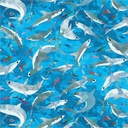 Animal Kingdom by Gareth Lucas - Stealthy Sharks in Cyan