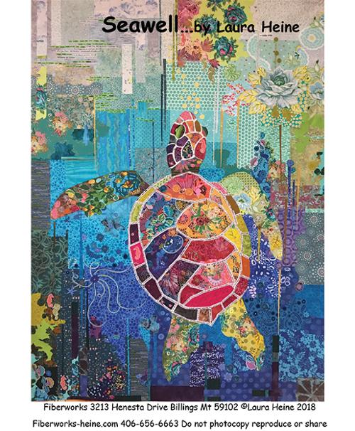 Seawell Sea Turtle Collage Pattern by Laura Heine