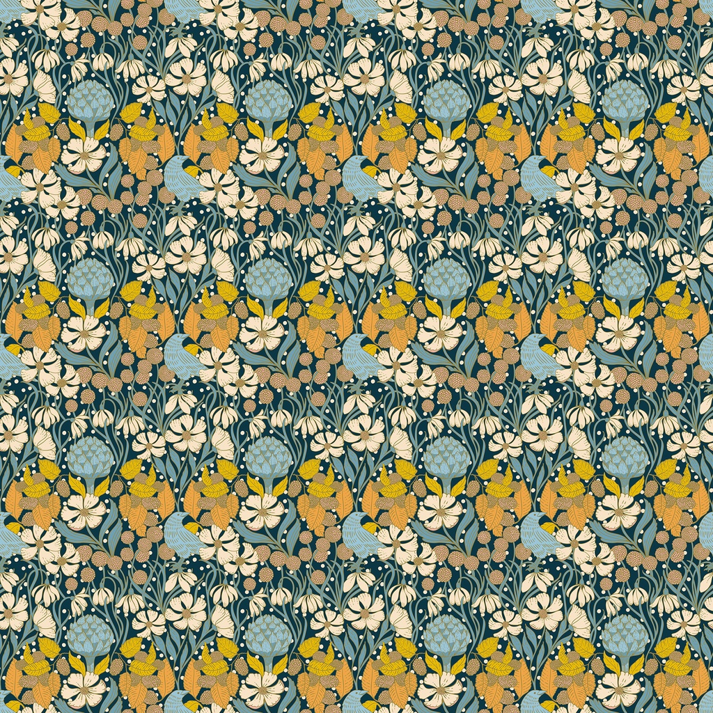 Bramble & Bloom by Katie O'Shea - Bramble Bush in Navy