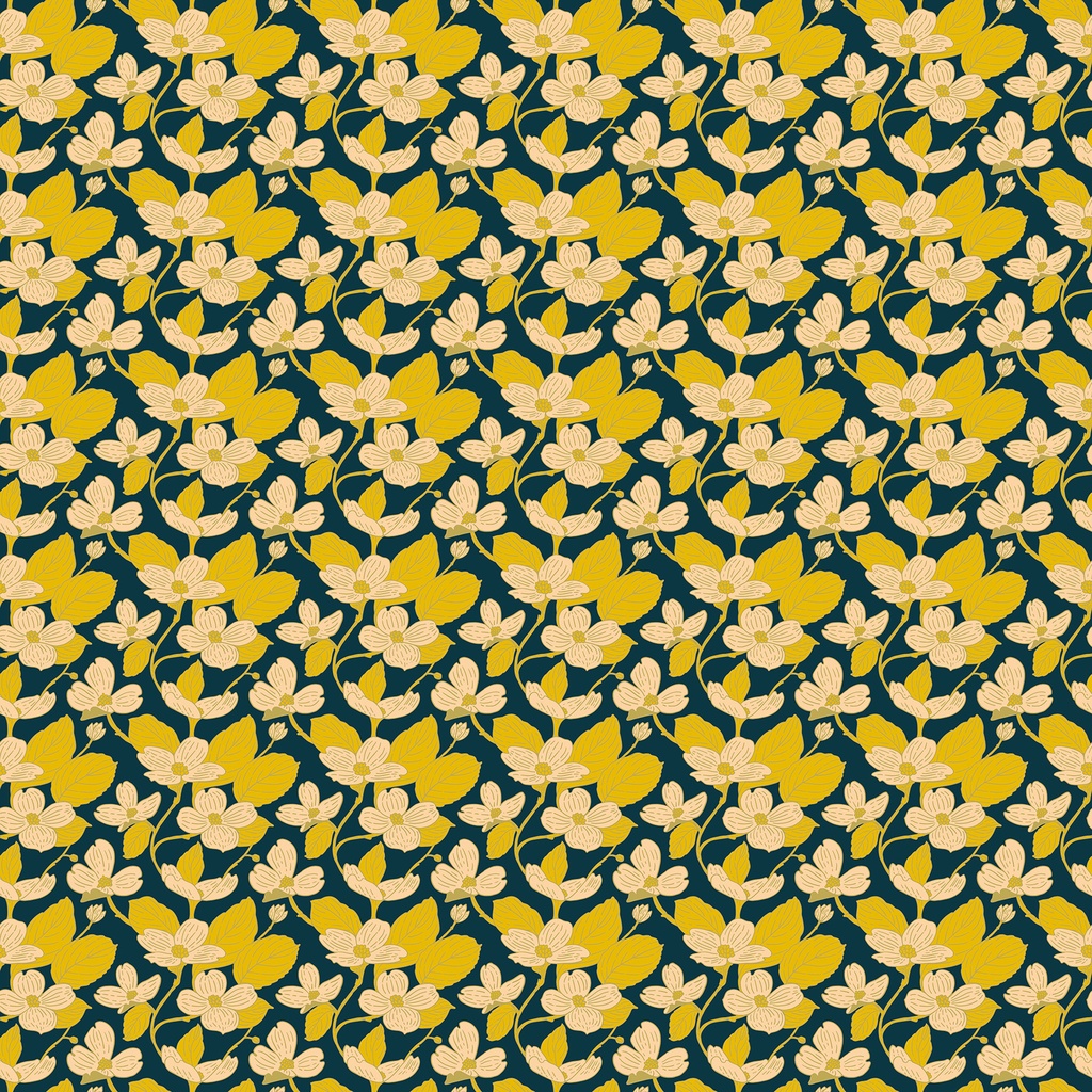 Bramble & Bloom by Katie O'Shea - Dogwood in Navy