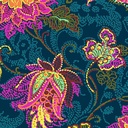 Paisley Pop Flannel by QT Fabrics - Dotted Jacobean in Navy