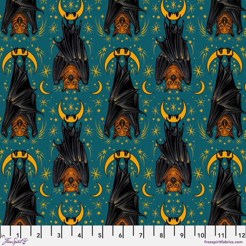[PWRH058.TURQ] Storybook Halloween by Rachel Hauer - Aim for the Moon in Turquoise
