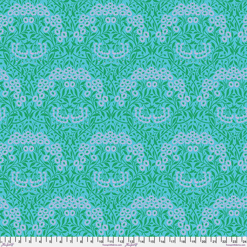 [PWKW007.AQUA] Kaffe X Morris & Co. - Michaelmas Daisy in Aqua