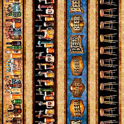 [30916X] Brewmaster by QT Fabrics - Beer Decorative Stripes