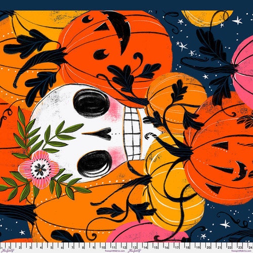 [PWCD063.XPANEL] Pretty Creepy by Cori Dantini - In the Pumpkin Patch Panel in Navy