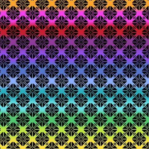 [A-324-K] Rainbow Wonderland by Andover - Pinwheel Knit in Black