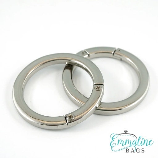 [EBORNG-GATE-NL] 1 1/2" Gate Rings (Screw Together) in Nickel Finish (2 Pack)