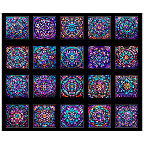 [30751J] Night Flight by QT Fabrics - Stained Glass Blocks