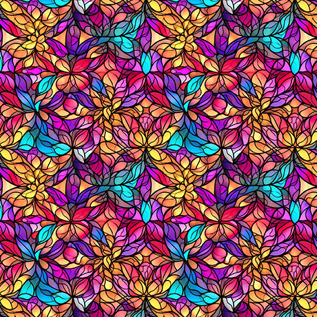 [30755X] Night Flight by QT Fabrics - Stained Glass Multi