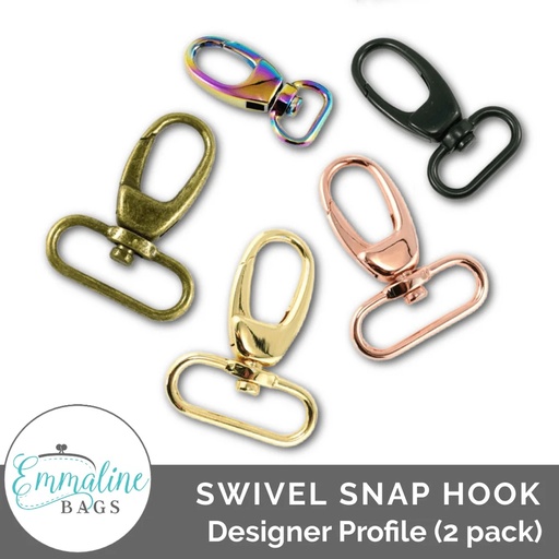 Swivel Snap Hooks - Designer Profile 1" (25mm) 2 Pack