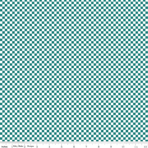 [C820-TEAL] Check Please! by Riley Blake Designs - 1/4" Check Teal