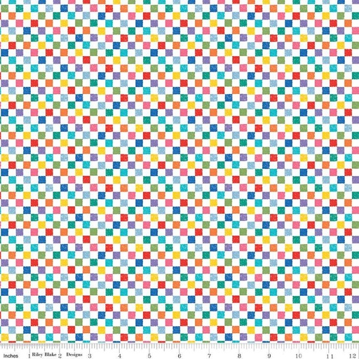 [C820-RAINBOW] Check Please! by Riley Blake Designs - 1/4" Check Rainbow