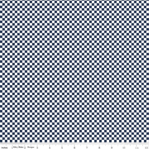 [C820-NAVY] Check Please! by Riley Blake Designs - 1/4" Check Navy